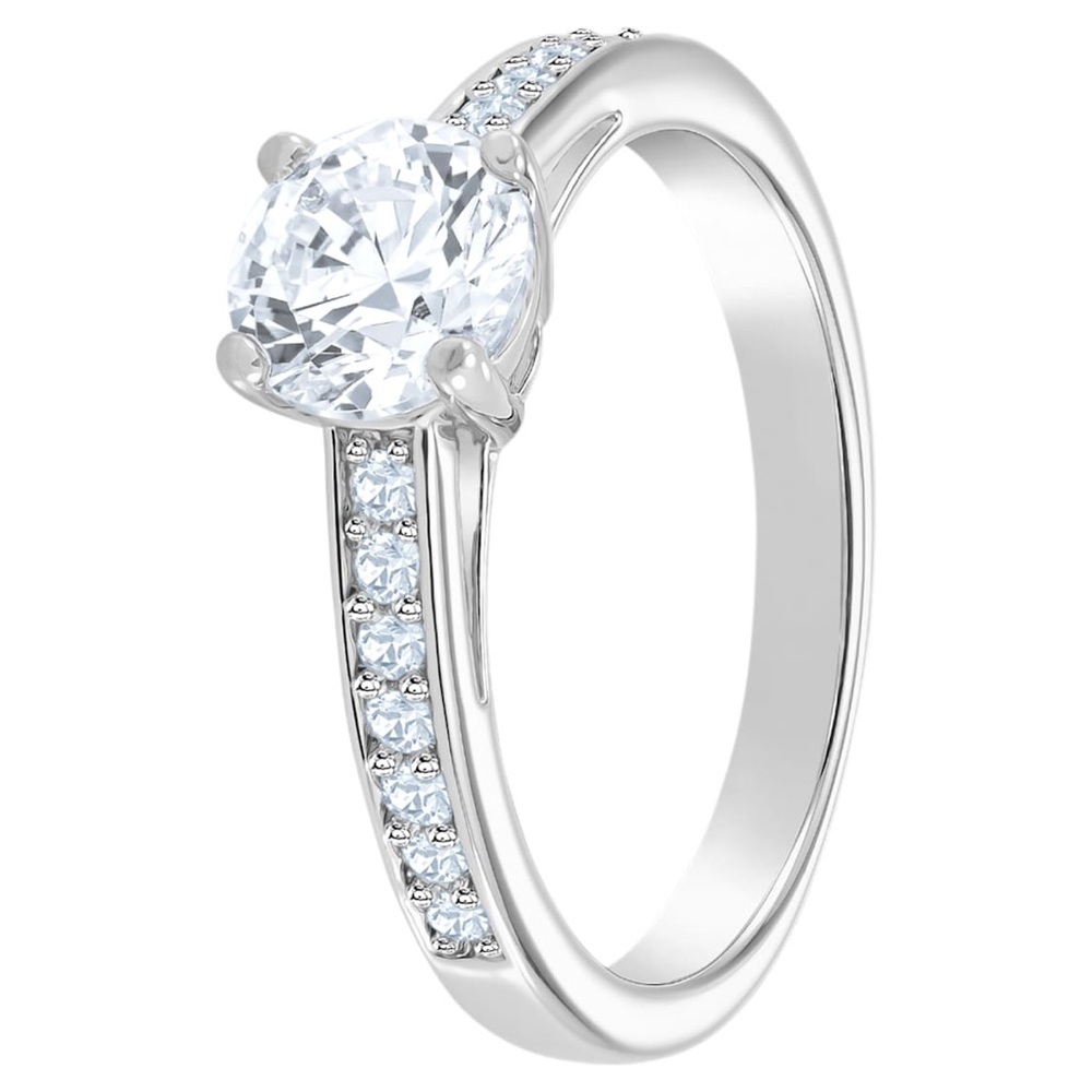 BRAND NEW Swarovski Attract Round Women’s Ring Rhodium Plated Size US 6 / 52 EU
